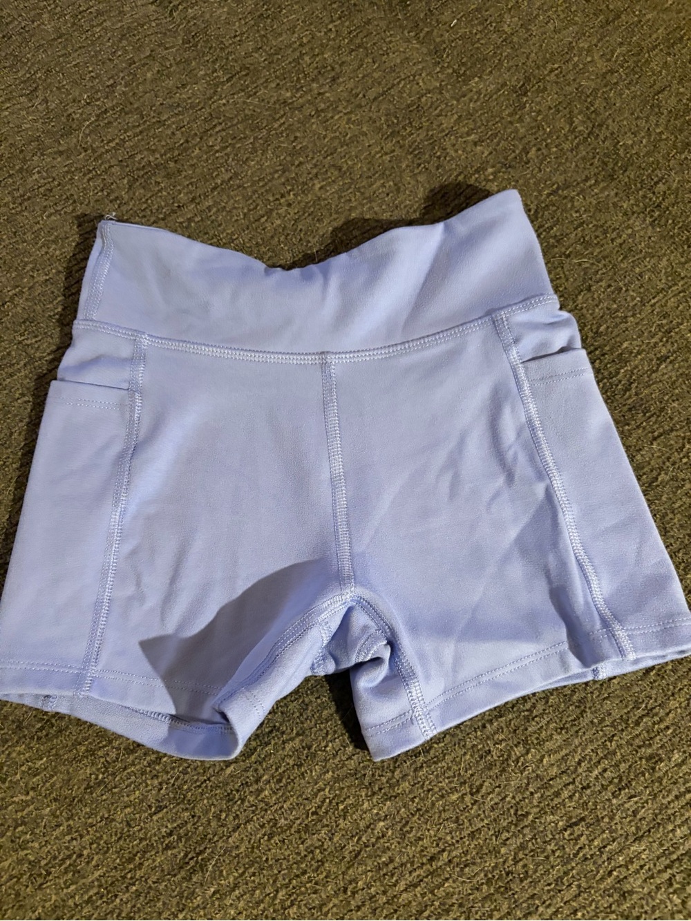 High-Waist Lilac Athletic Shorts with Wide Supportive Waistband